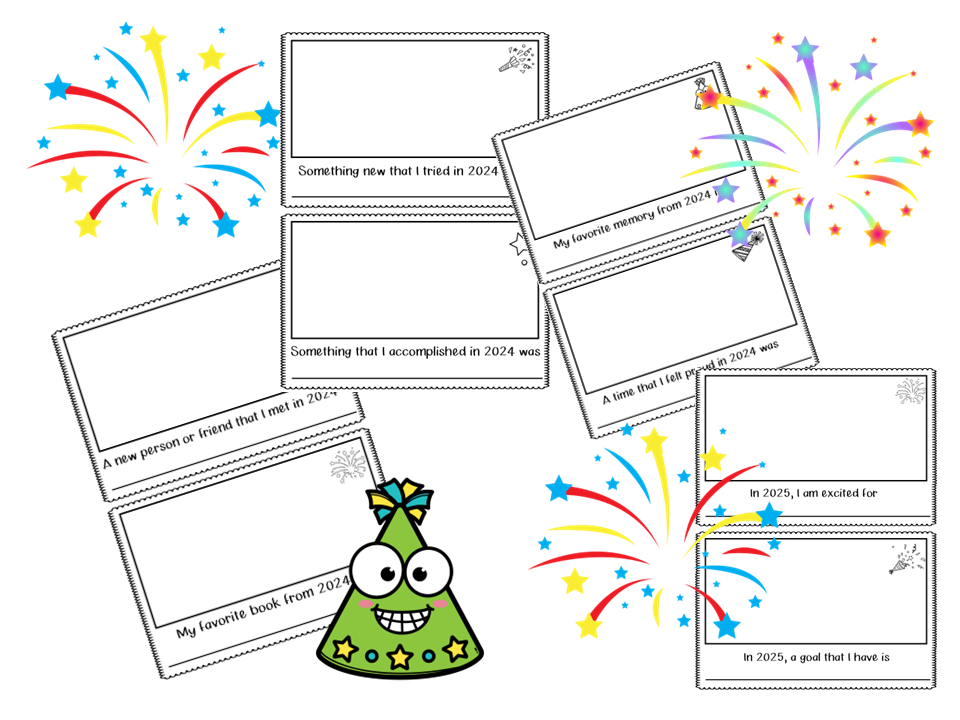 New year 2025 Book for Kids, New Year Activity, 2024 Year in Review Activity, 2025 New Year Activity for kids