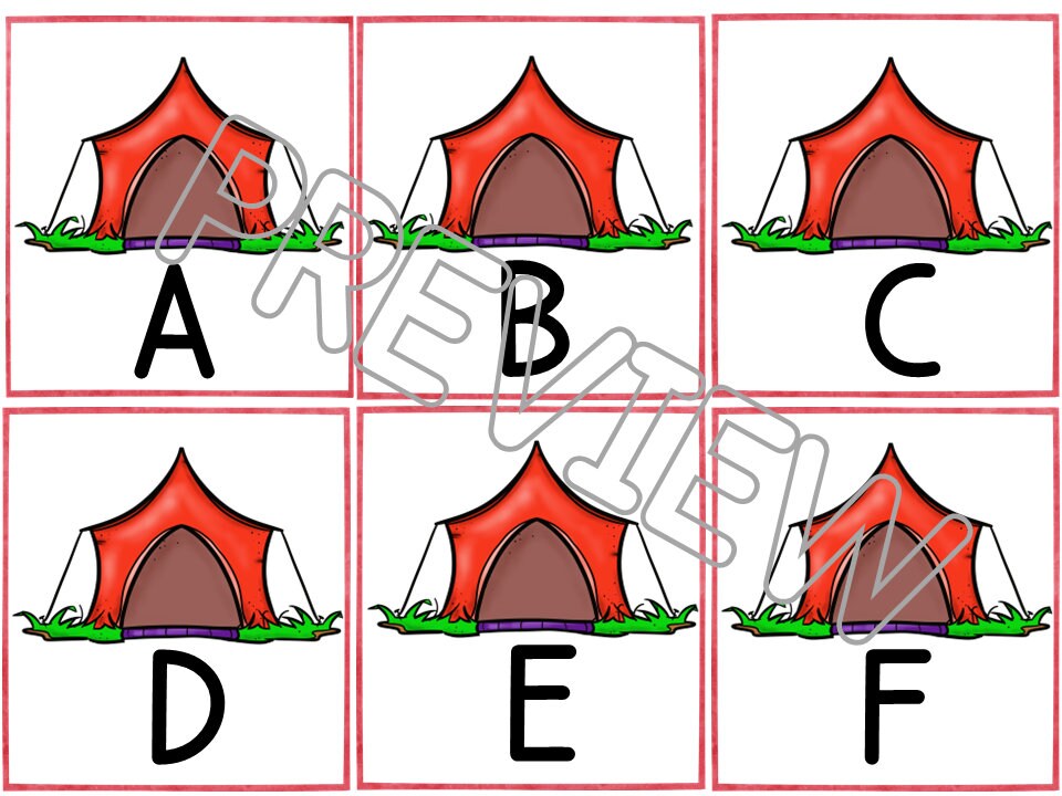 Camping Theme Letter and Number Games for Preschool, PreK and Kindergarten
