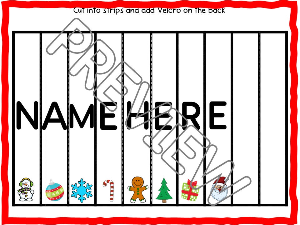 Christmas Name Activities, Christmas Name Book for Kids