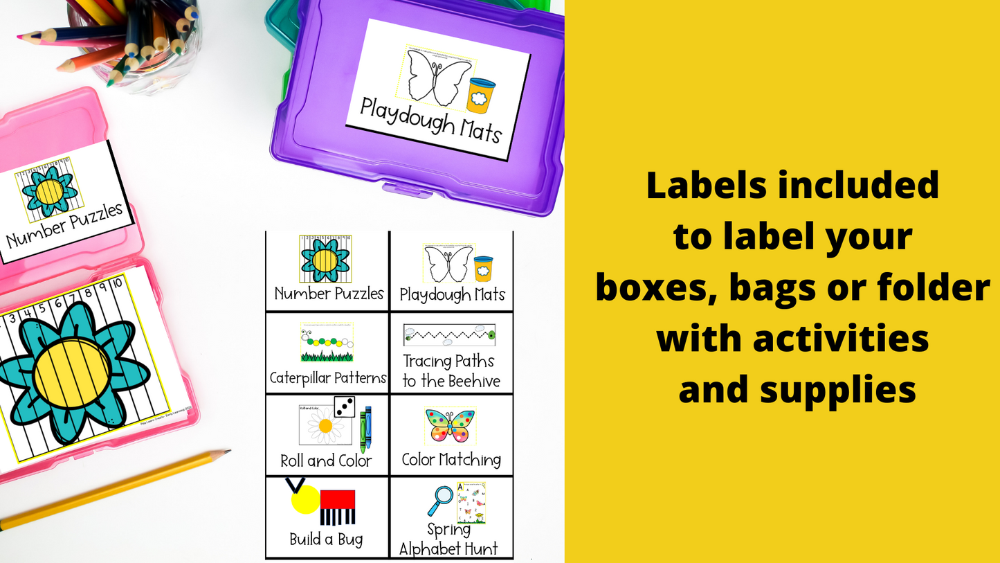 Spring Busy Box Activities for Preschool, PreK and Kindergarten