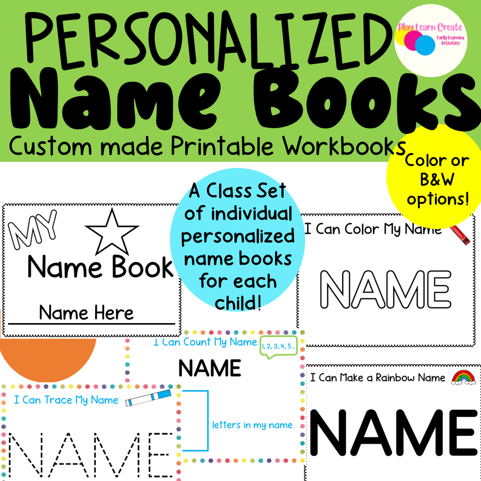 Personalized Name Book A Class Set – Play Learn Create - Early Learning