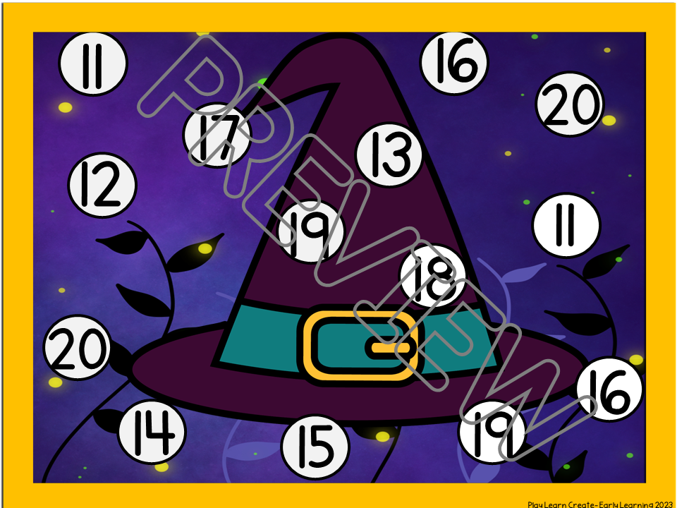 Halloween Roll and Cover Math Game for Preschool PreK and Kindergarten