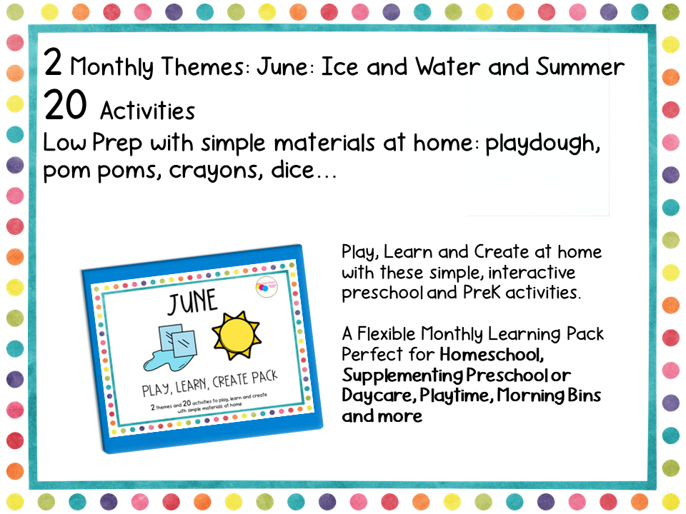 Preschool Monthly Subscription Binder, Preschool Workbook, June Preschool Homeschool Activities, Ice Theme, Water Theme, Summer Theme