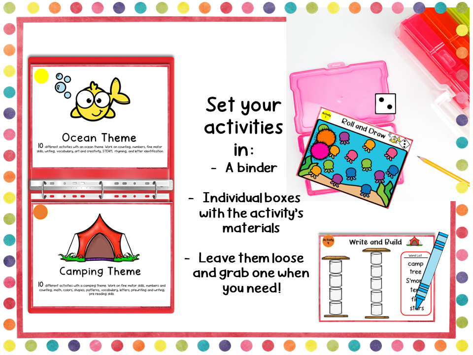 July Play Learn Create Pack, Homeschool Preschool Binder