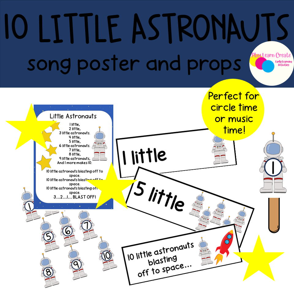 10 Little Astronauts Space Theme Song for Preschool PreK and Kindergarten