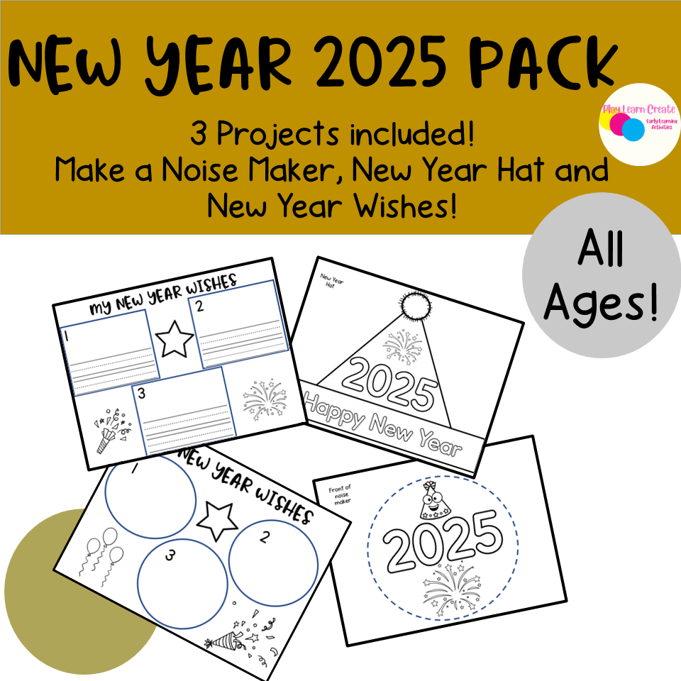 New Year 2025 Printable Craft for Kids