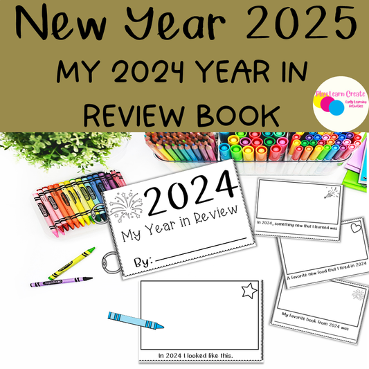 New year 2025 Book for Kids, New Year Activity, 2024 Year in Review Activity, 2025 New Year Activity for kids