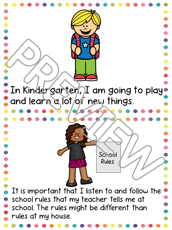 Going to Kindergarten Social Skills Story