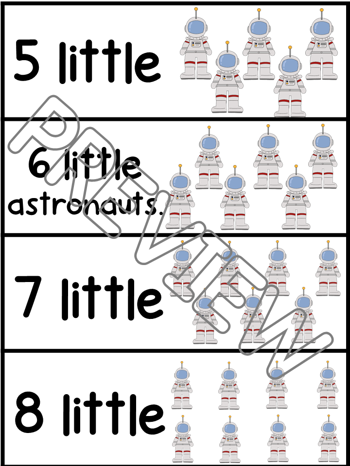 10 Little Astronauts Space Theme Song for Preschool PreK and Kindergarten