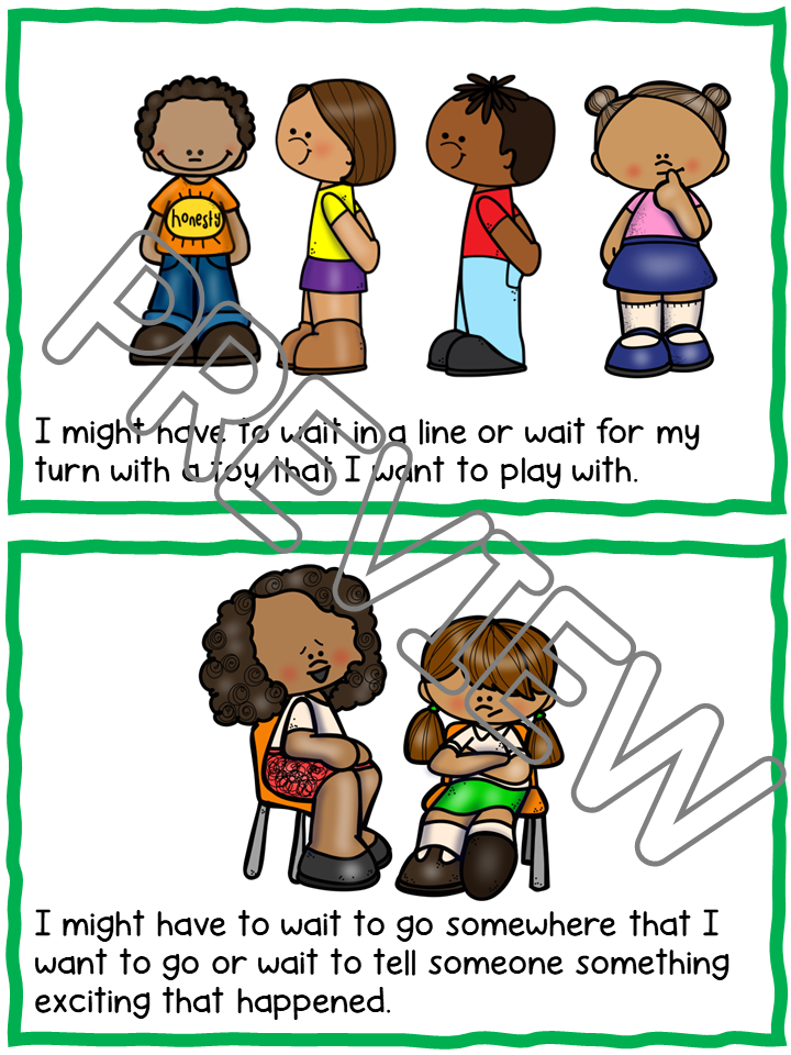 Learn To Wait Waiting and Patience Social Skills Story – Play Learn Create - Early ...