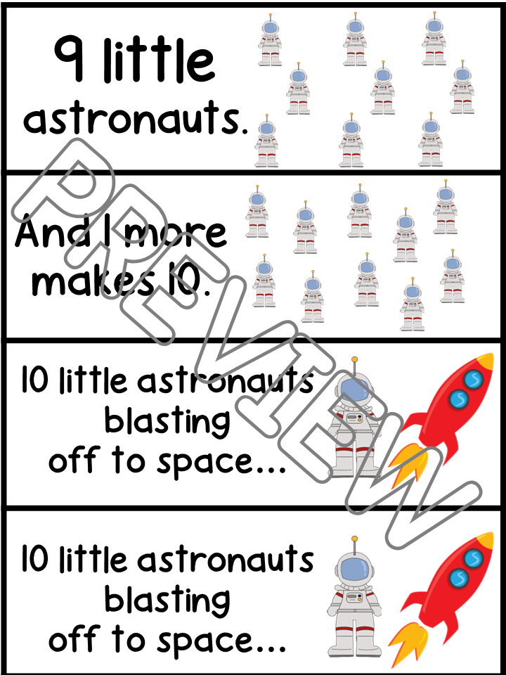 10 Little Astronauts Space Theme Song for Preschool PreK and Kindergarten