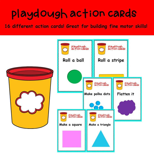 Playdough Mat Task Cads for Preschool, PreK and Kindergarten