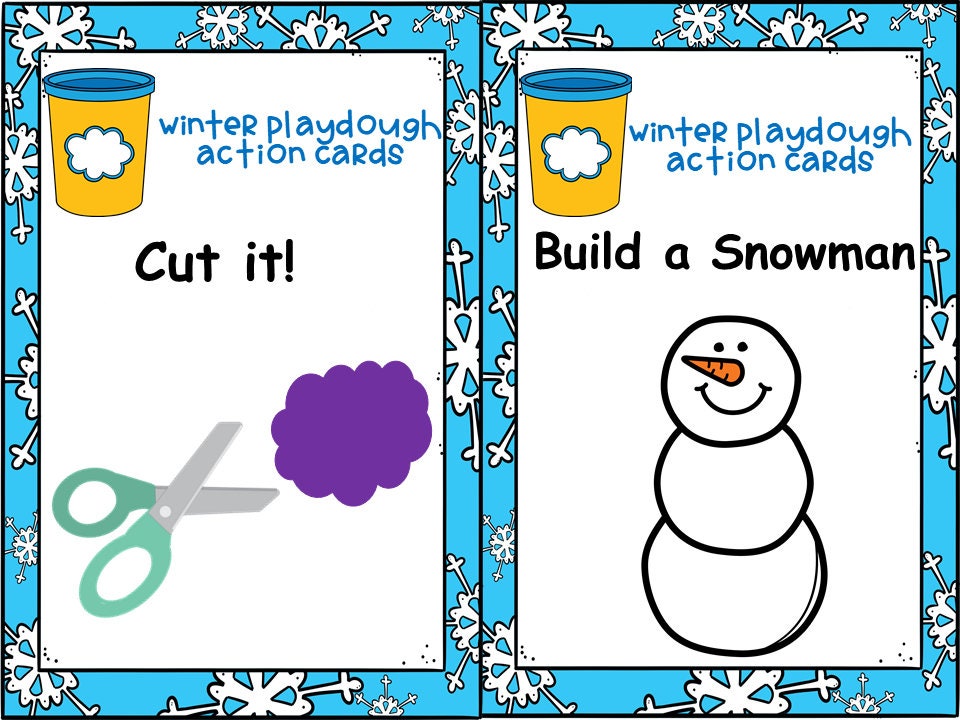 Winter Playdough Mat for Preschool, Prek and Kindergarten