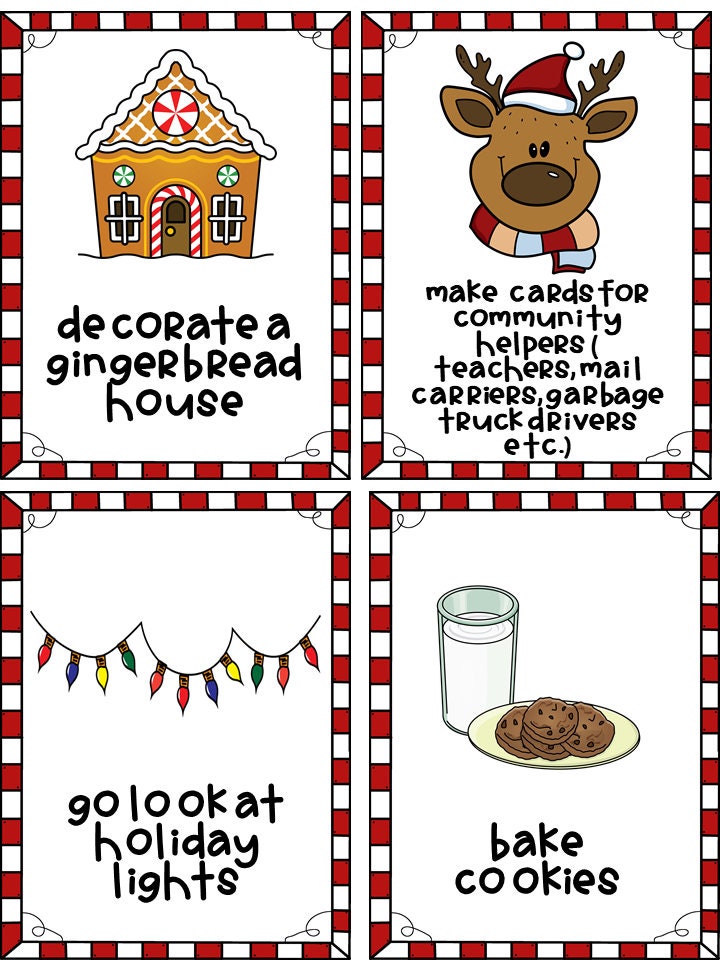 Christmas Countdown Activity Cards, Advent Calendar Activities