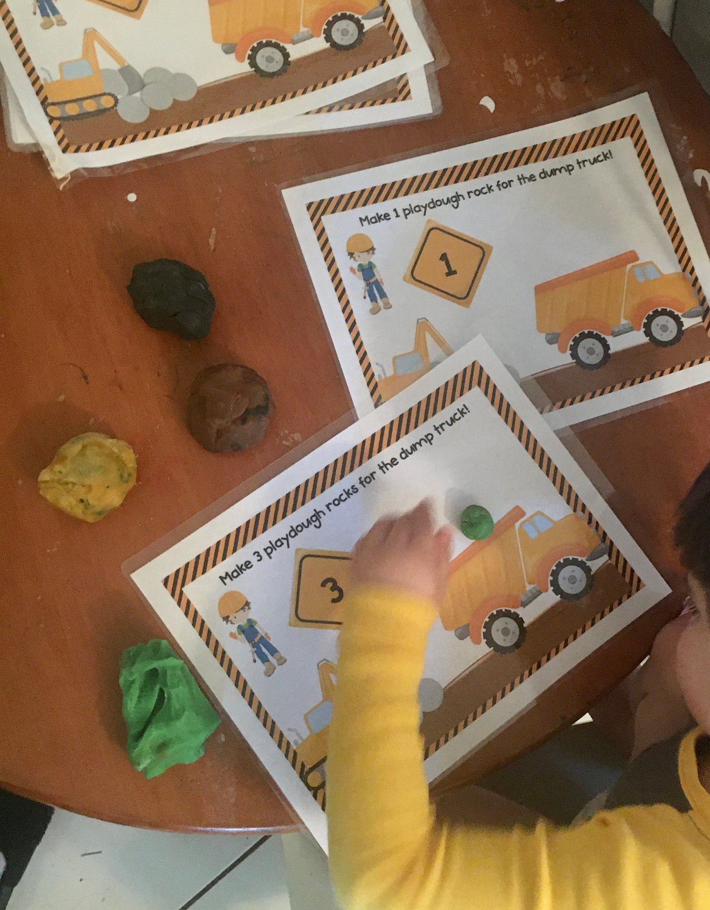 Dump Truck Counting and Numbers Playdough Mats with Preschool, PreK and Kindergarten