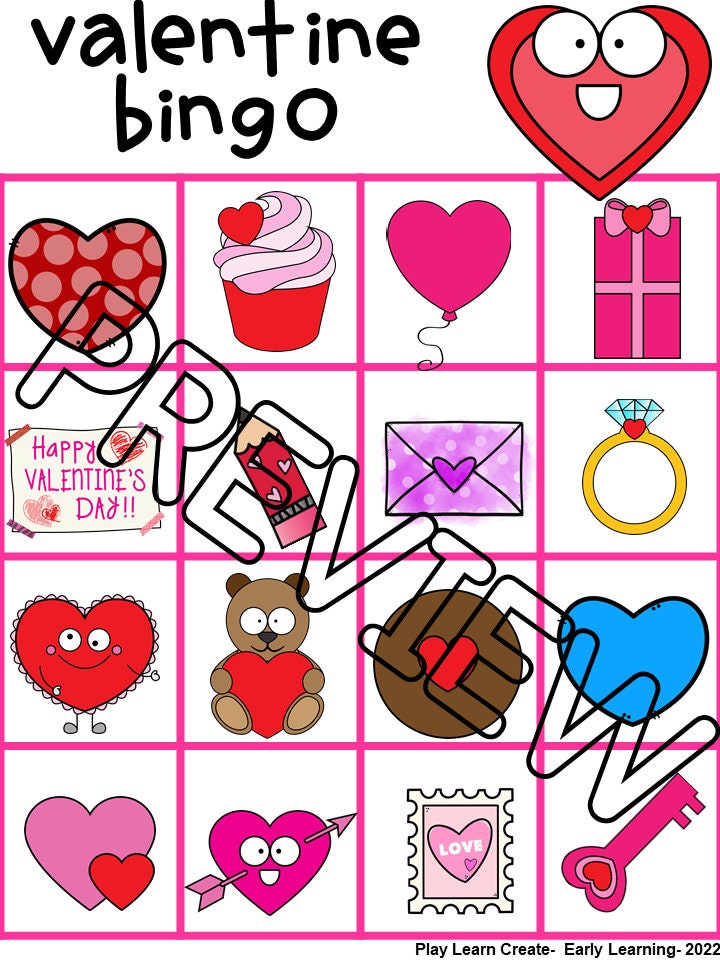 Valentine's Day Theme Bingo for kids