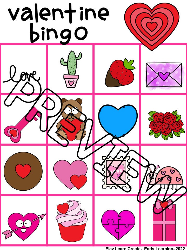 Valentine's Day Theme Bingo for kids