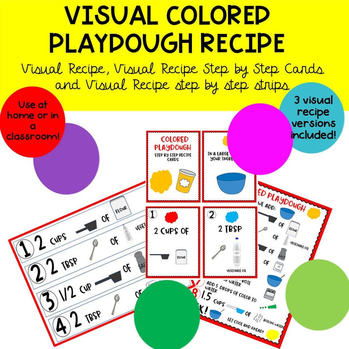 Printable Visual Playdough Recipe for Kids – Play Learn Create - Early ...