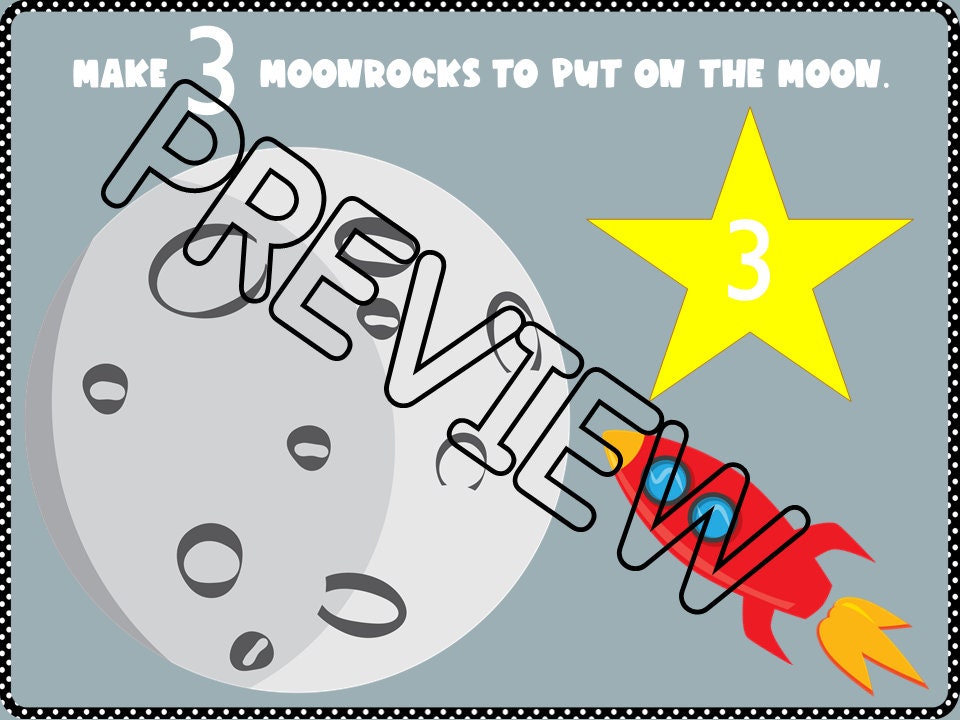 Space Theme Playdough Number Mats for Preschool, PreK and Kindergarten