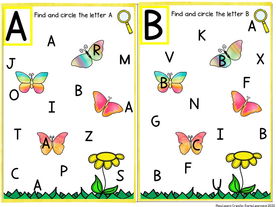 Butterfly Themed Alphabet and Literacy Activity for Preschool, PreK and Kindergarten