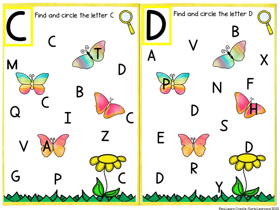 Butterfly Themed Alphabet and Literacy Activity for Preschool, PreK and Kindergarten