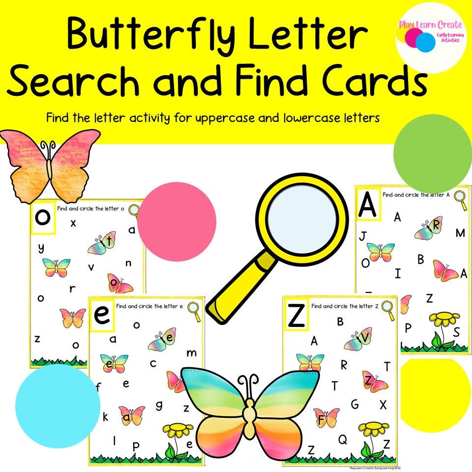 Butterfly Themed Alphabet and Literacy Activity for Preschool, PreK and Kindergarten