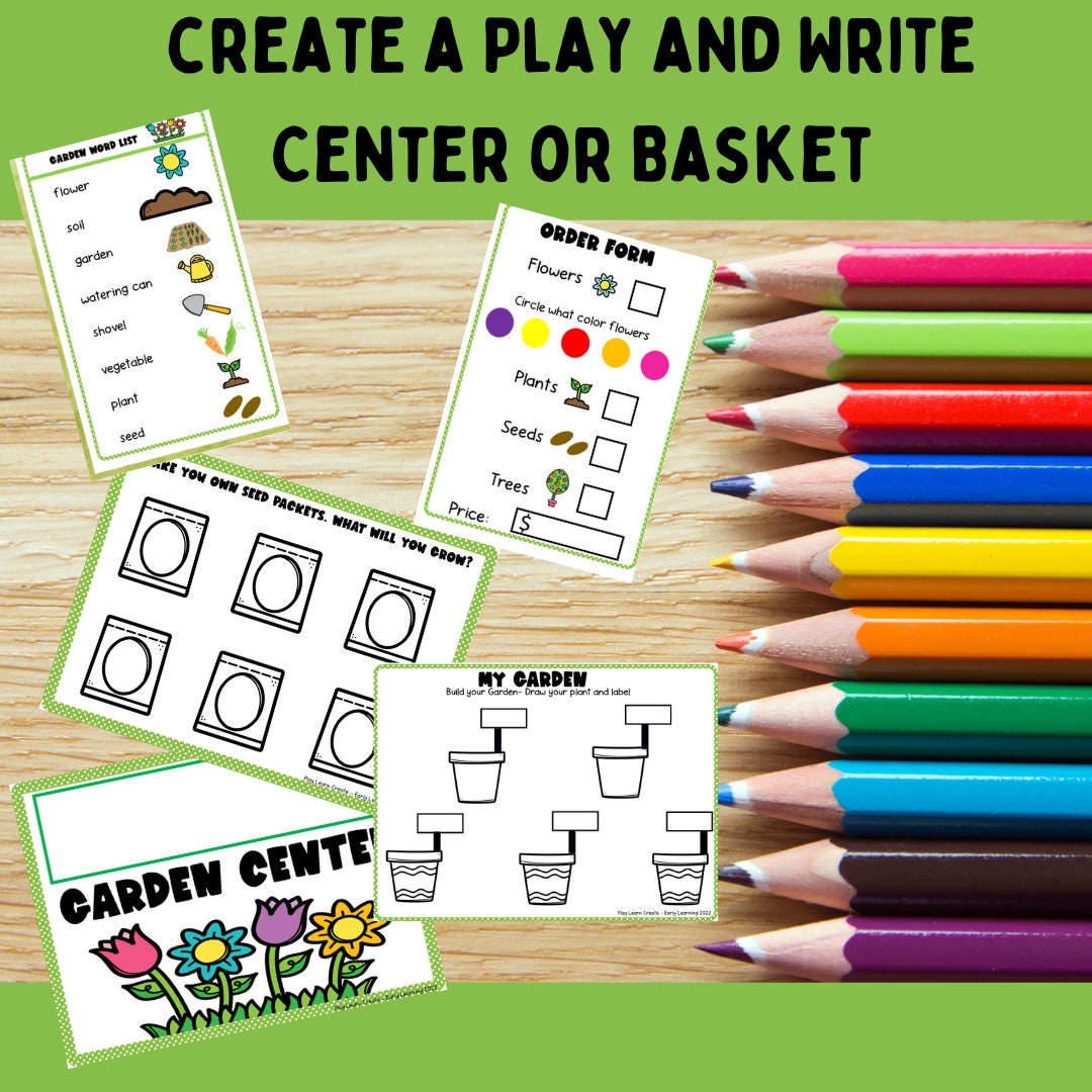 Garden Dramatic Play, Pretend Play Printable Set for Preschool, PreK and Kindergarten