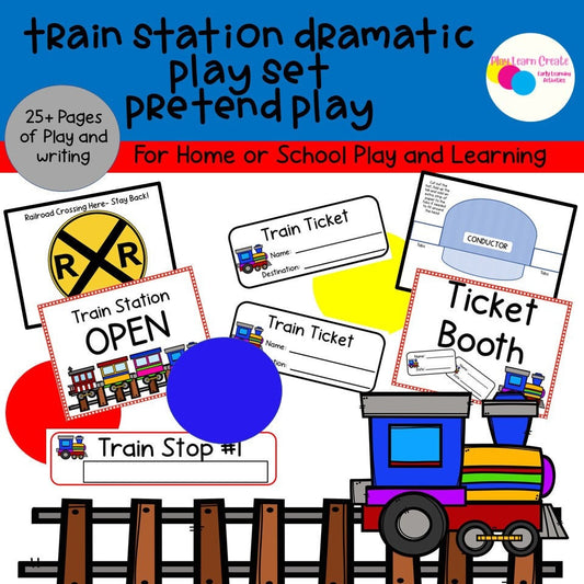 Train Station Pretend Play Dramatic Play Set