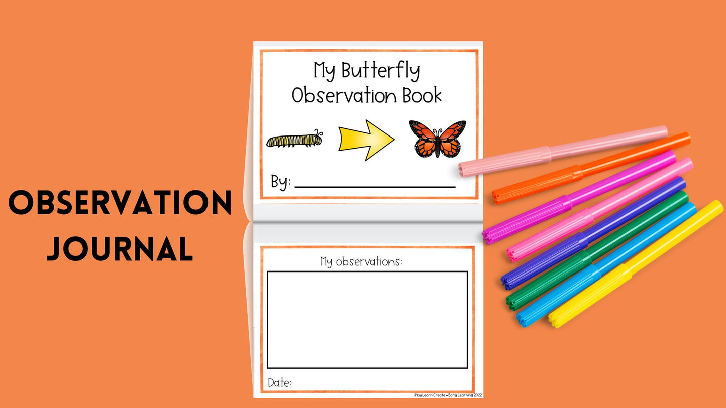 Butterfly Life Cycle Lesson and Journal for Preschool, PreK and Kindergarten