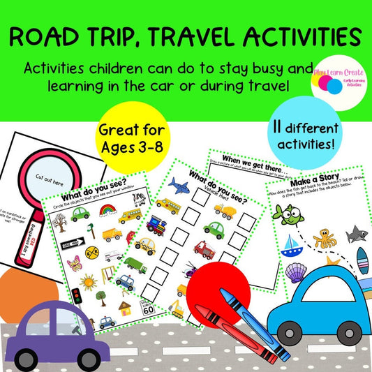 Printable Car Activities for Kids, Road Trip Activities for Kids