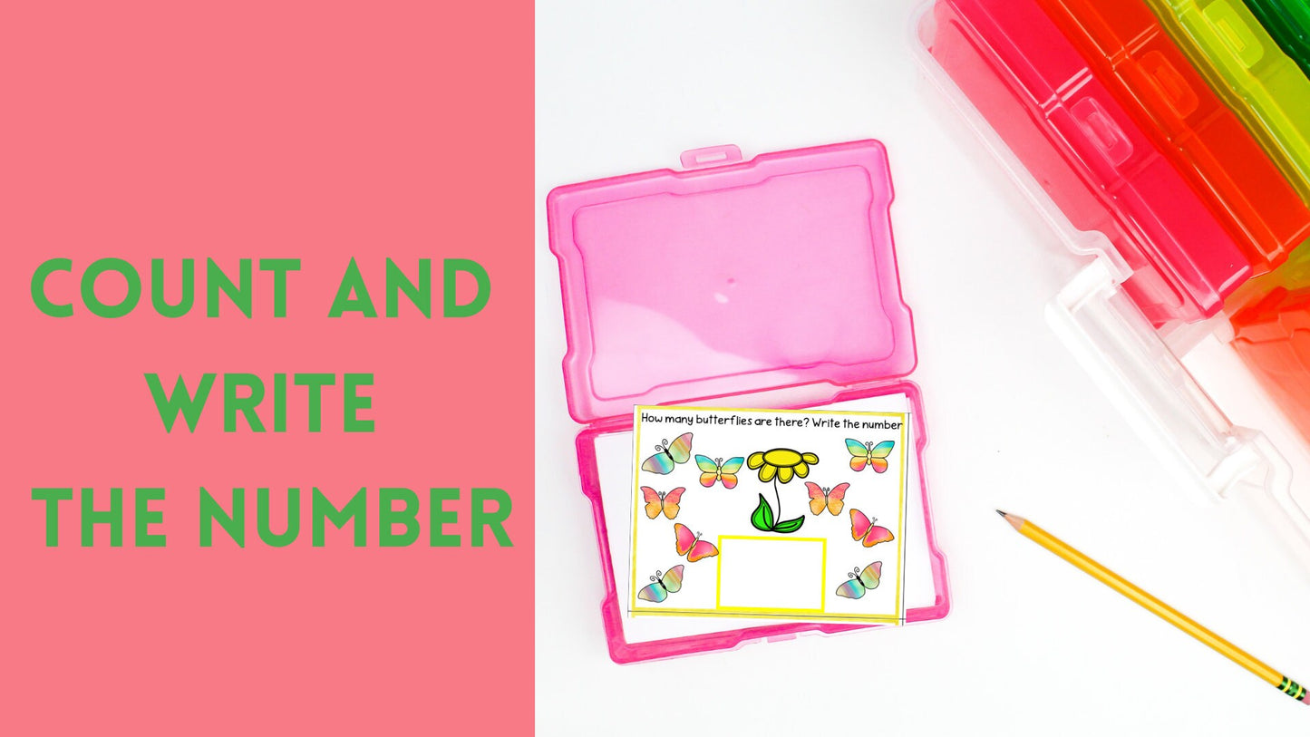 Butterfly Math Task Cards, Preschool Math Activity