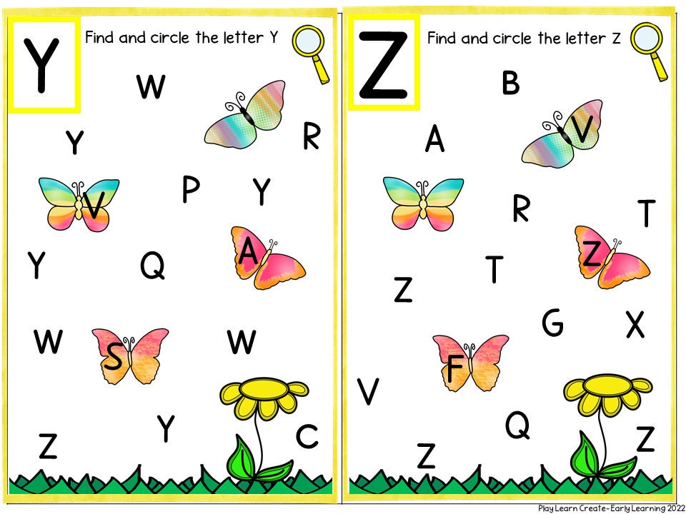 Butterfly Themed Alphabet and Literacy Activity for Preschool, PreK and Kindergarten