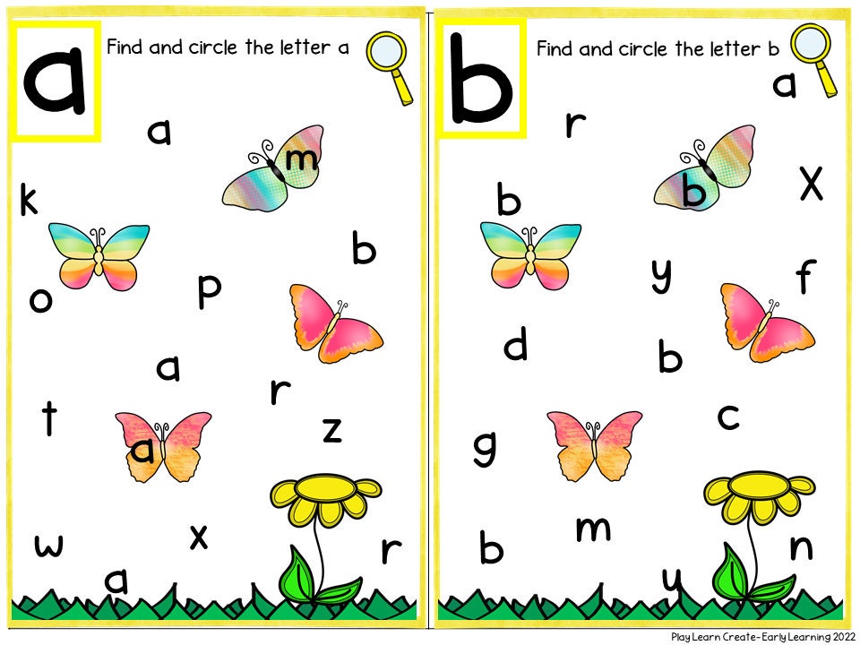 Butterfly Themed Alphabet and Literacy Activity for Preschool, PreK and Kindergarten