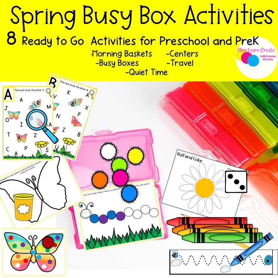 Spring Busy Box Activities for Preschool, PreK and Kindergarten