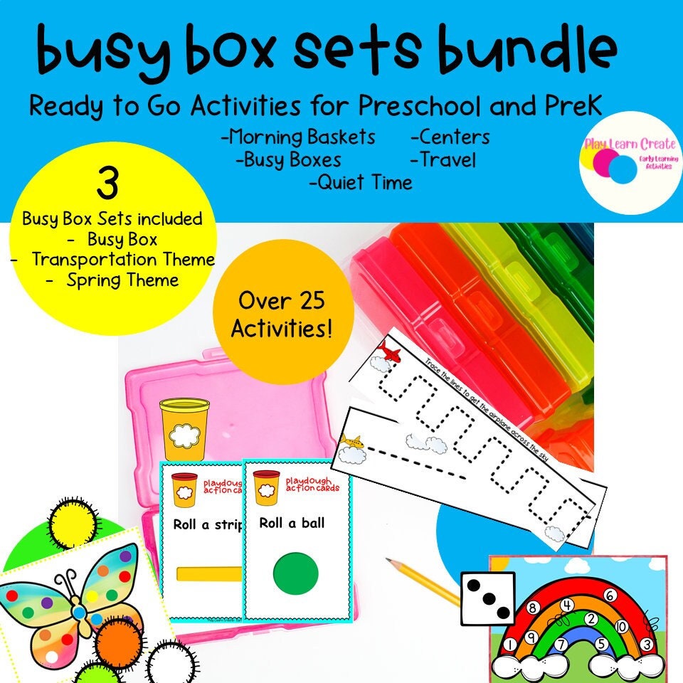 Busy Box Bundle, Preschool Busy Bags, Preschool Busy Box, Preschool ce ...