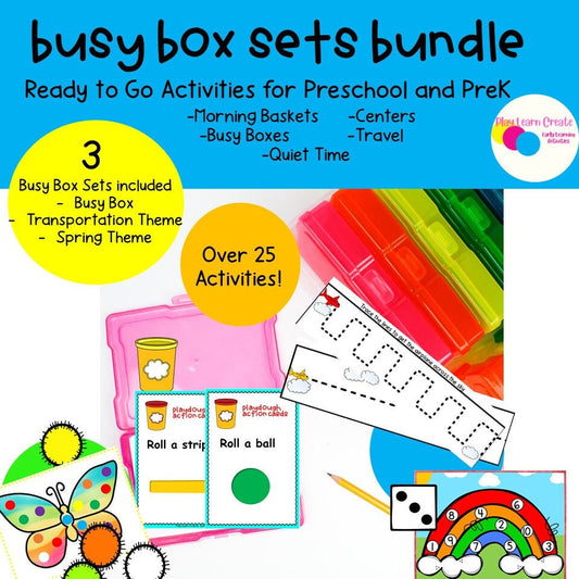 Busy Box Bundle, Preschool Busy Bags, Preschool Busy Box, Preschool centers, Homeschool Preschool, PreK Centers,