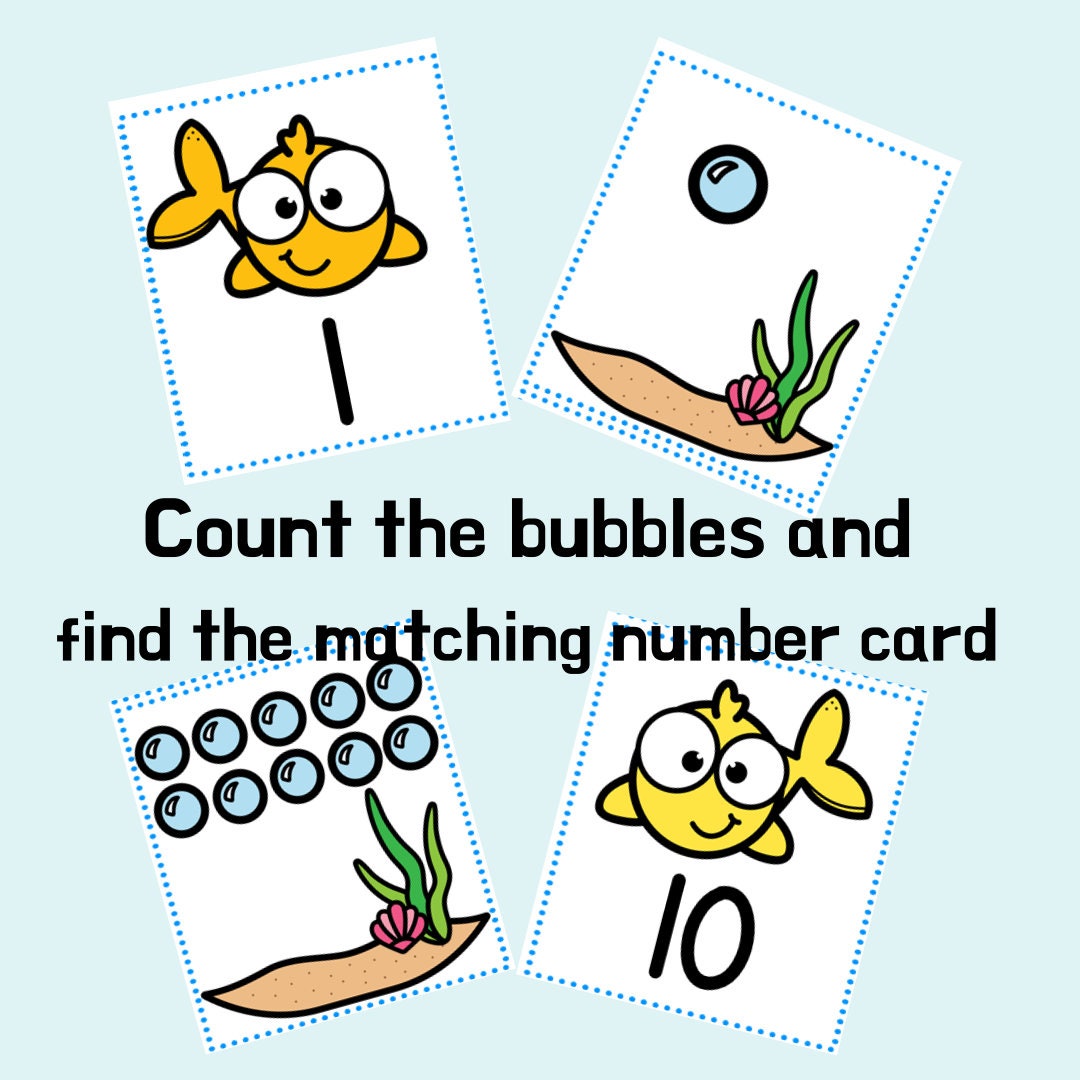 Ocean Theme Letter and Number Game for Preschool, PreK and Kindergarten