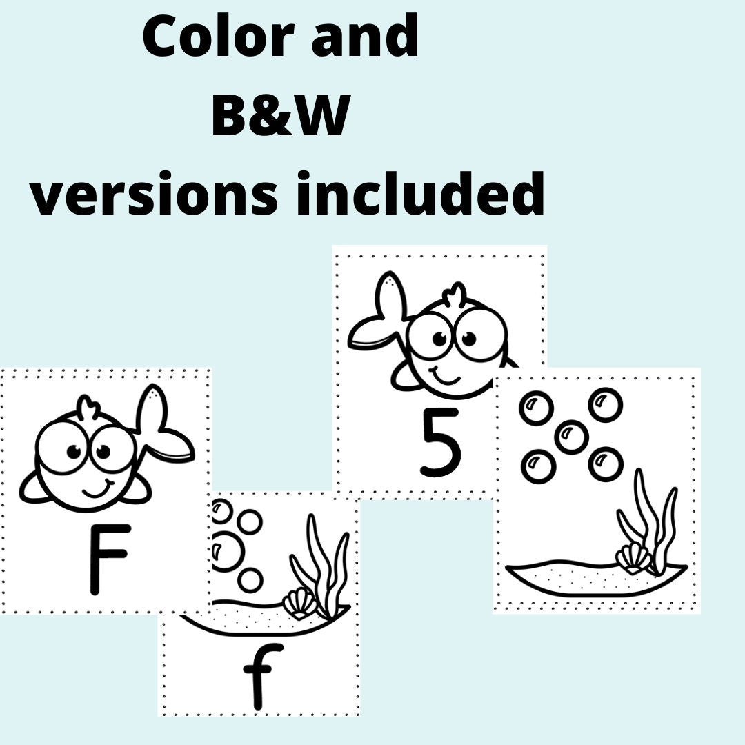 Ocean Theme Letter and Number Game for Preschool, PreK and Kindergarten