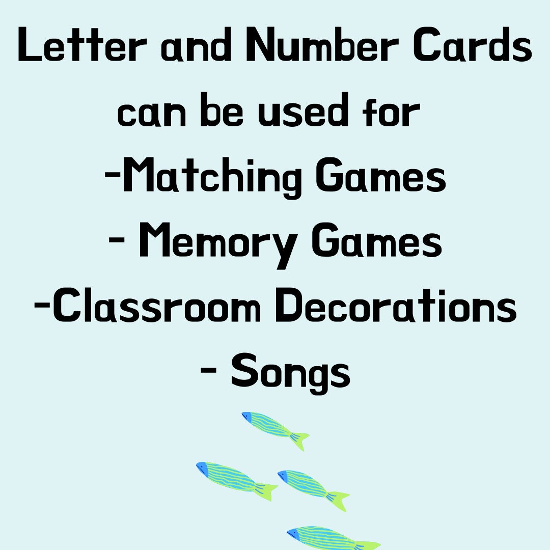 Ocean Theme Letter and Number Game for Preschool, PreK and Kindergarten