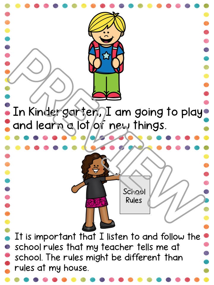 Starting Kindergarten Social Skills Story