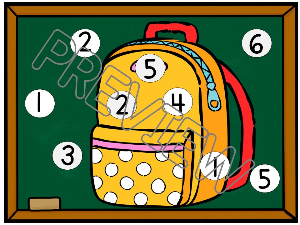 Back to School Math Game, Roll and Cover Math Game for Preschool, PreK and Kindergarten