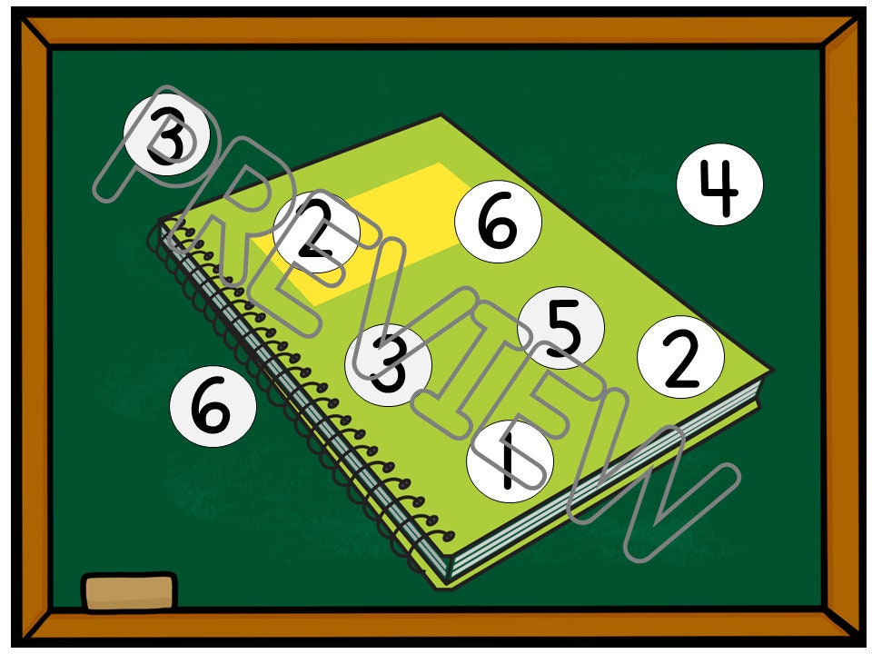 Back to School Math Game, Roll and Cover Math Game for Preschool, PreK and Kindergarten