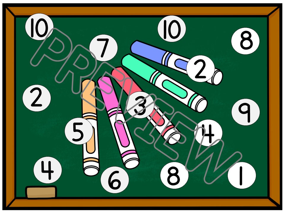 Back to School Math Game, Roll and Cover Math Game for Preschool, PreK and Kindergarten