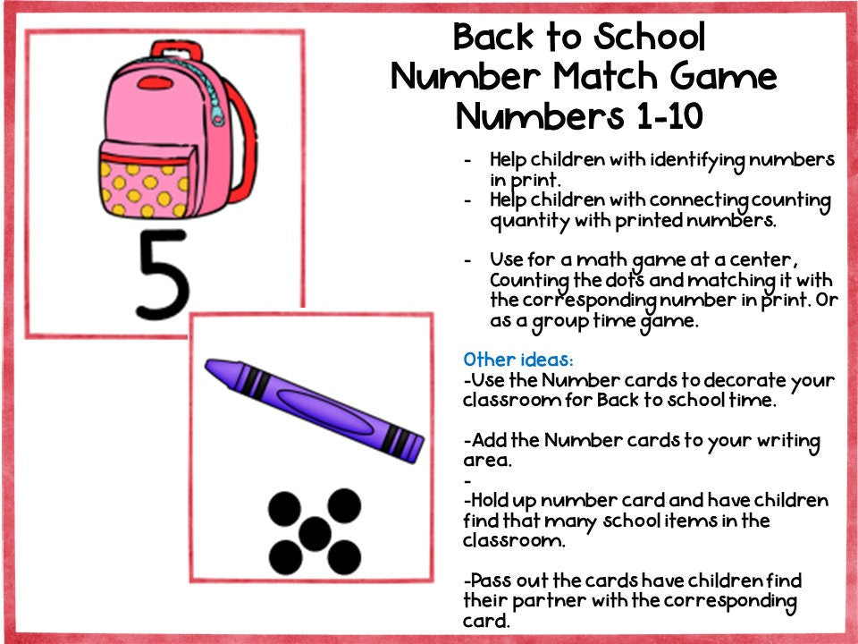 Back to School Themed Games and Activities for Preschool, PreK and Kindergarten