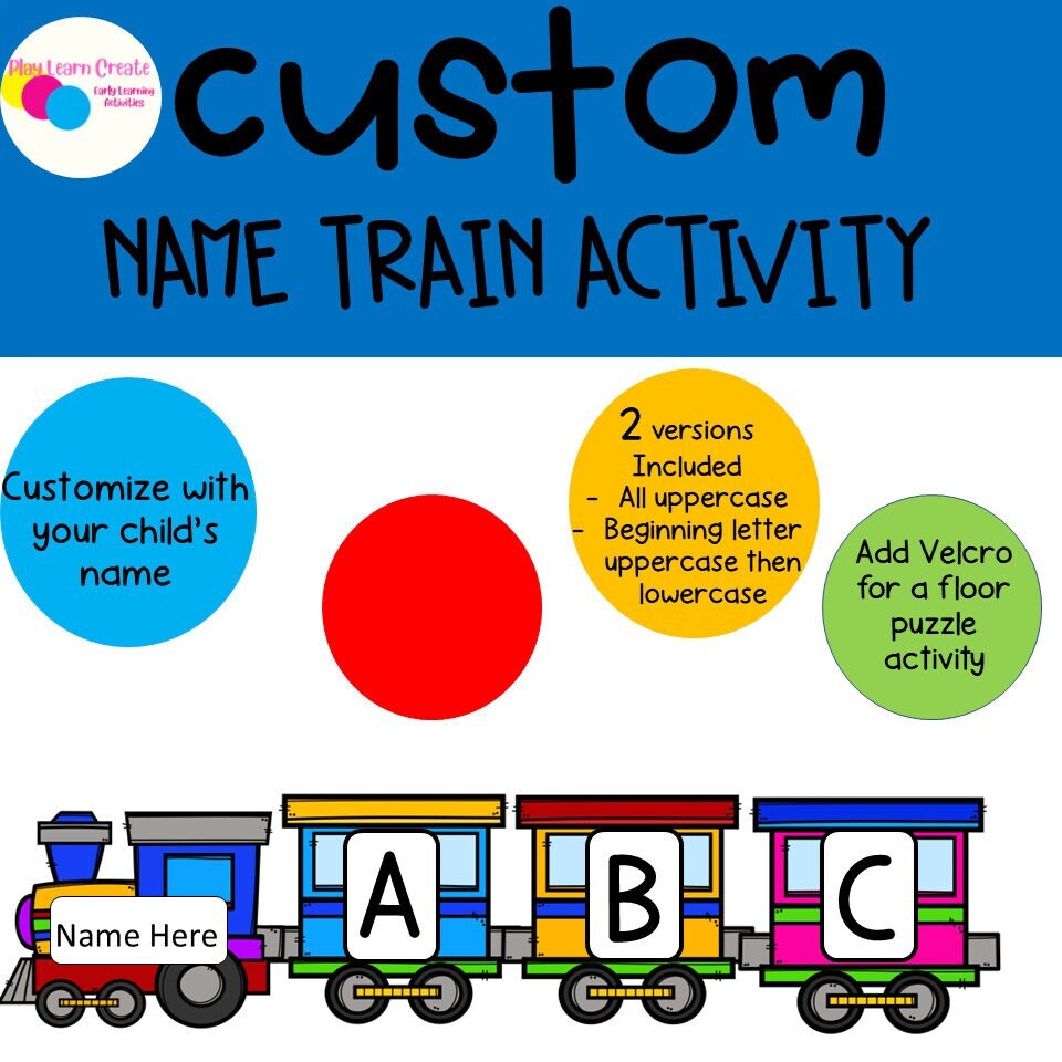 Printable Custom-Made Name Train Activity