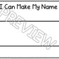 Personalized Printable Name Activity Workbook for Preschool, PreK and Kindergarten