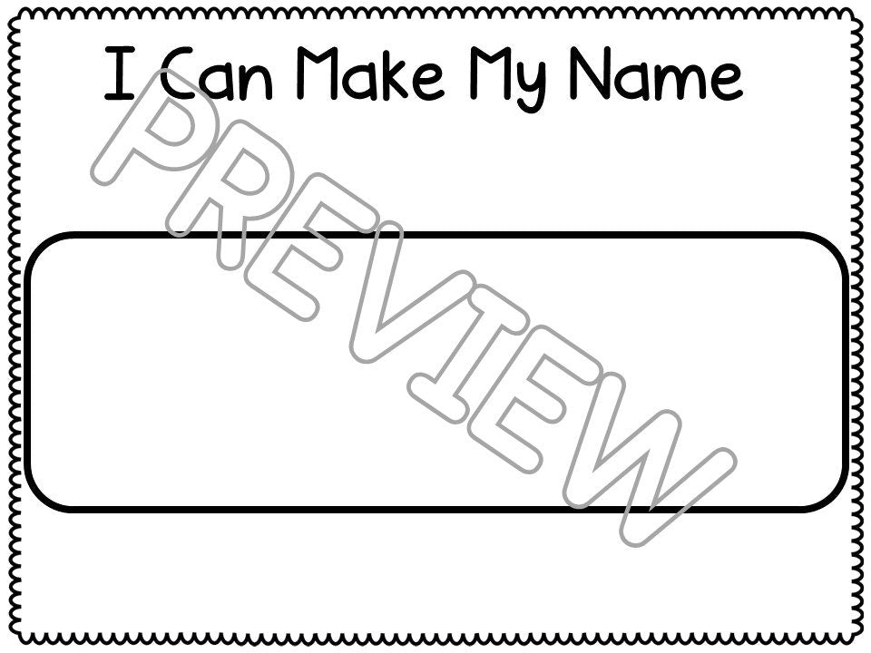 Personalized Printable Name Activity Workbook for Preschool, PreK and Kindergarten