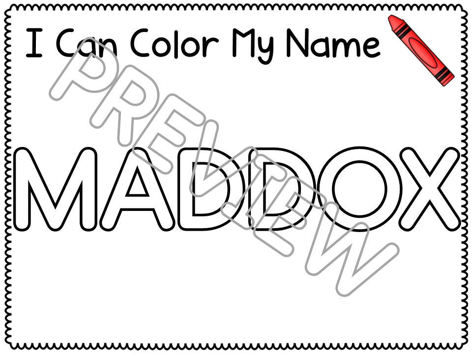 Personalized Printable Name Activity Workbook for Preschool, PreK and Kindergarten