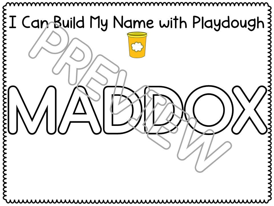 Personalized Printable Name Activity Workbook for Preschool, PreK and Kindergarten