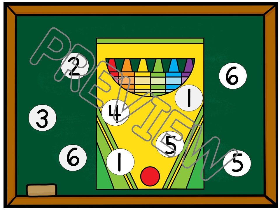 Back to School Math Game, Roll and Cover Math Game for Preschool, PreK and Kindergarten